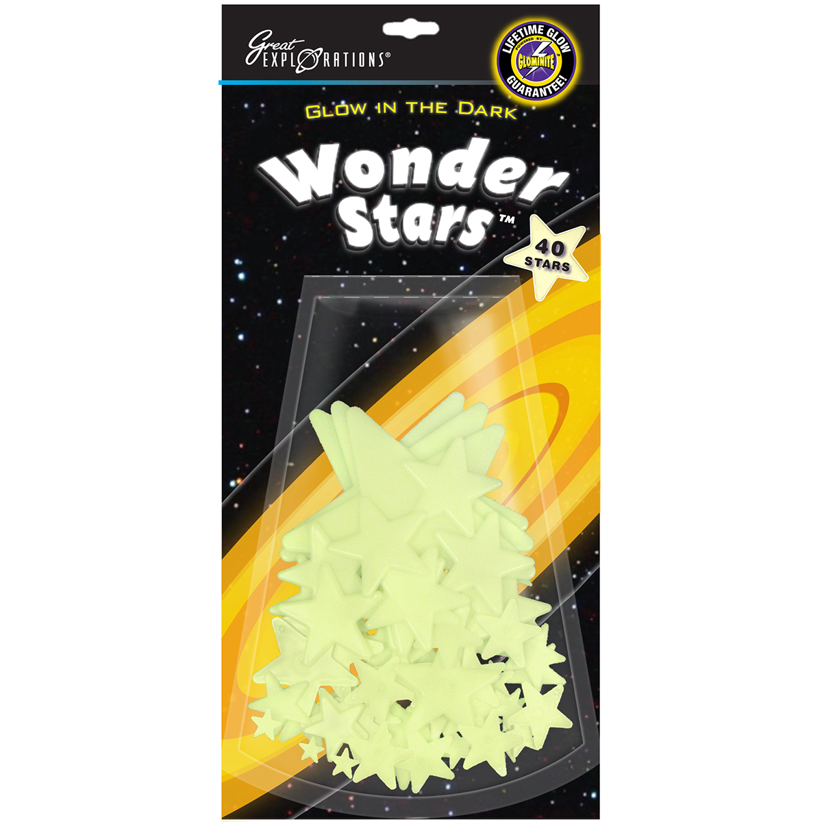 3 Pack Great Explorations Glowing Star Pack-Wonder Stars 40/Pkg GLOW-19471 - Afbeelding 1 van 1