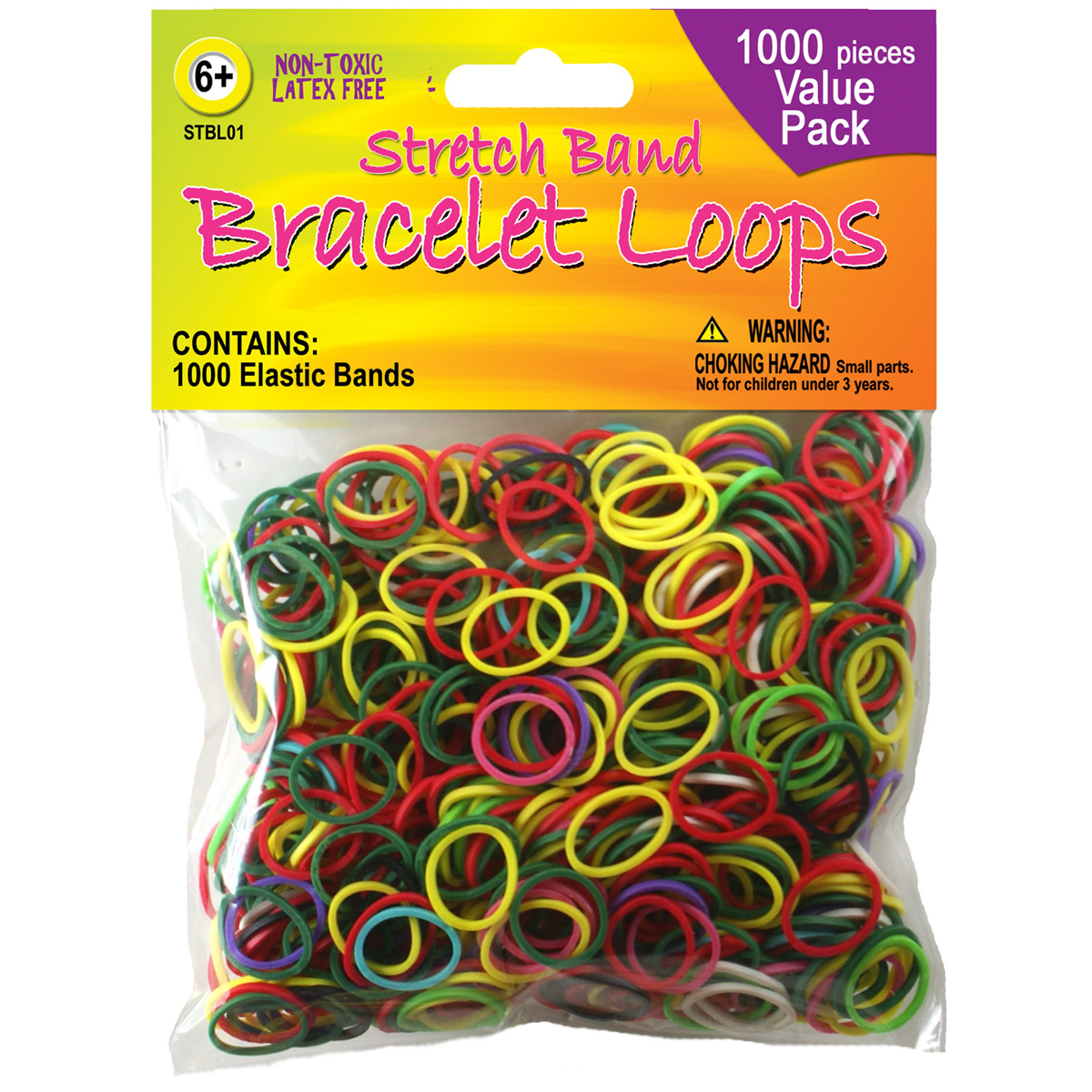 Boucles de bracelet à bande extensible Pepperell 1 000/pkg couleurs assorties STBL01 - Photo 1/1