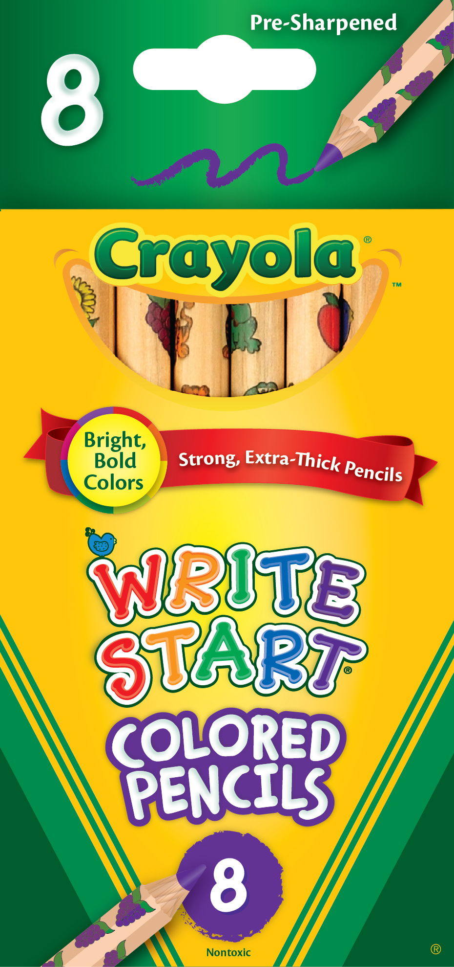 3 Pack Crayola Write Start -68-4108 Pencils-8 Long Pkg Colored Daily bargain latest sale