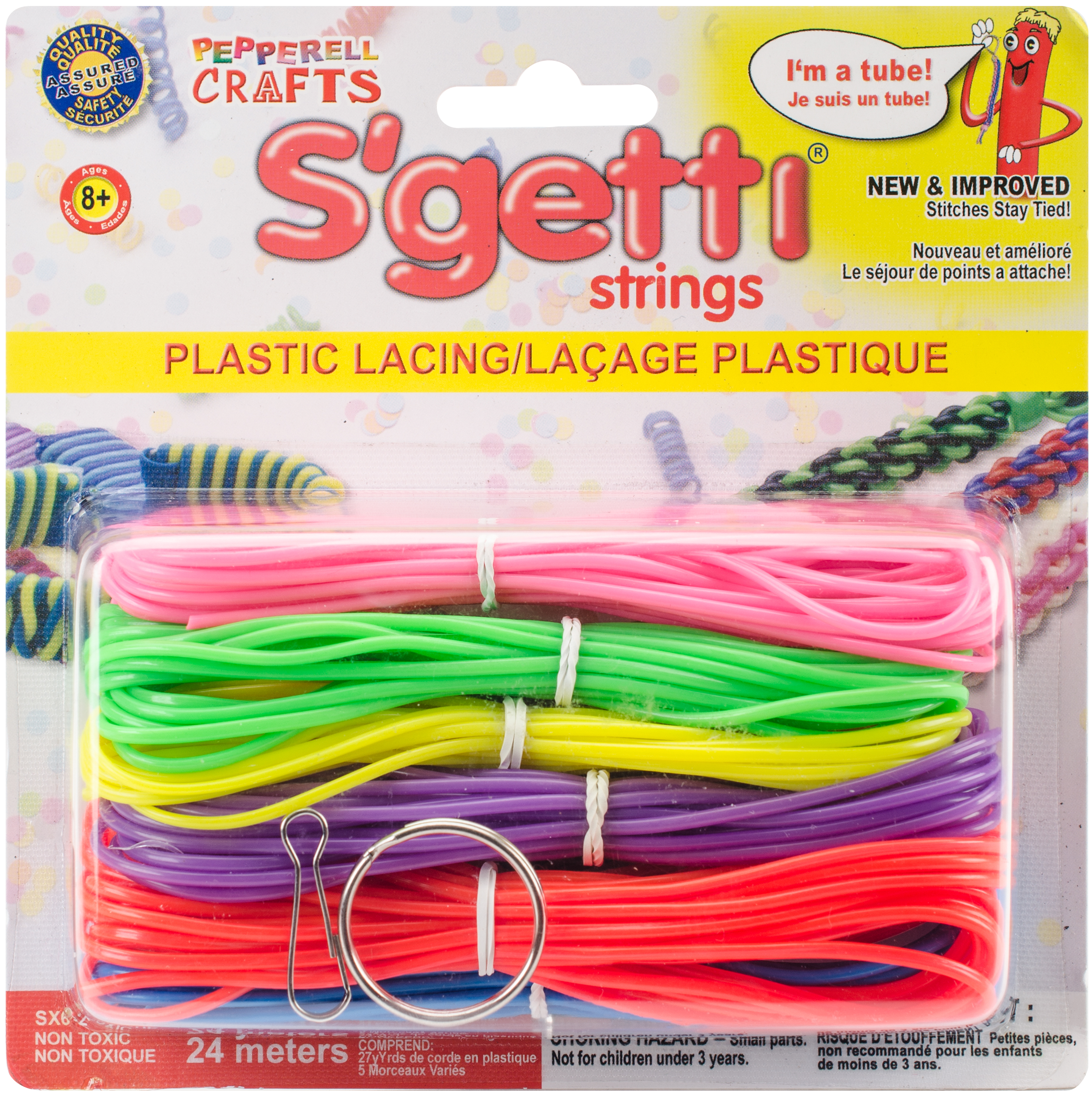 Pepperell S'getti Strings Plastic Lacing 27yd-Neon SX6-2