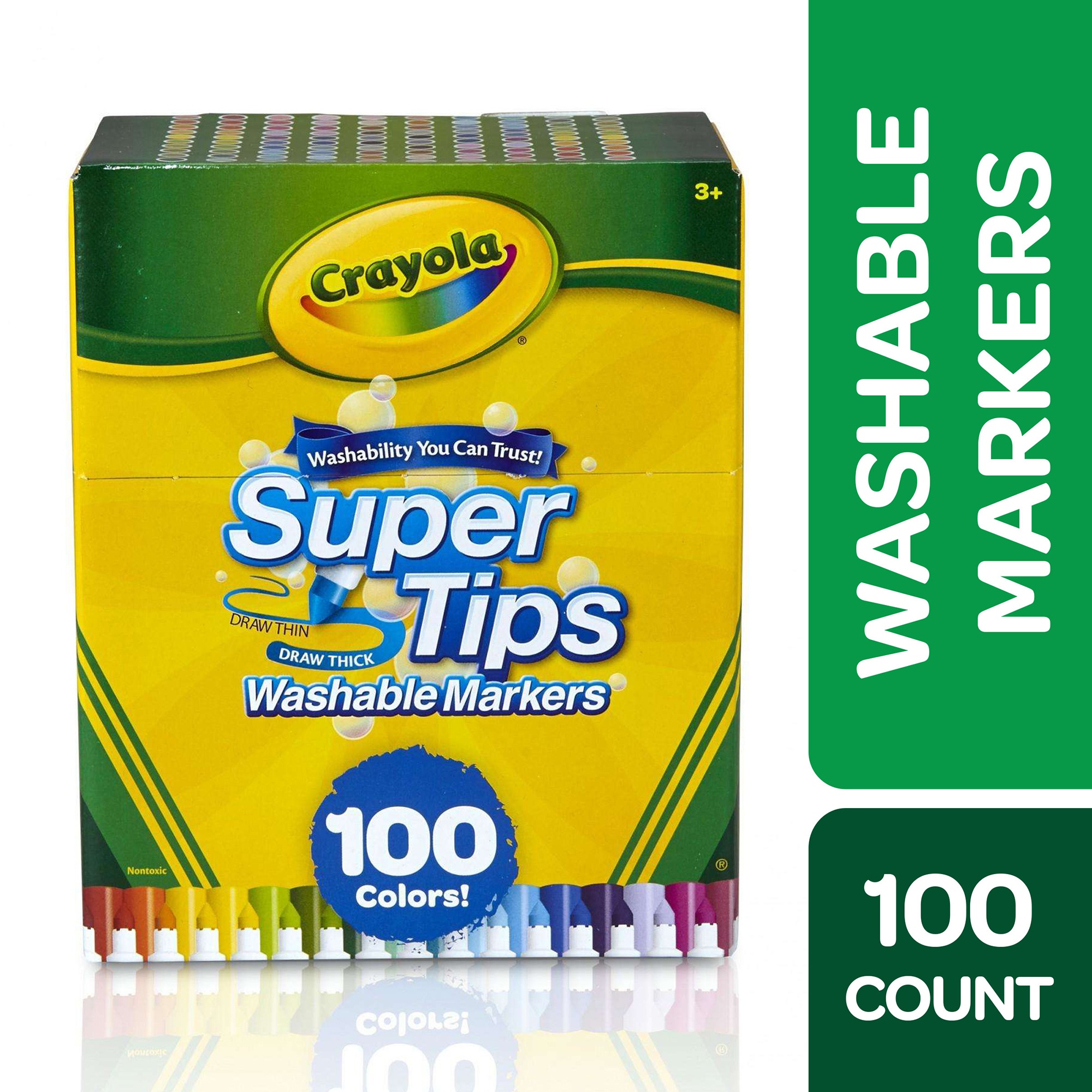 Crayola Super Tips Washable Markers 100 Pkg-assorted Colors 58-5100 