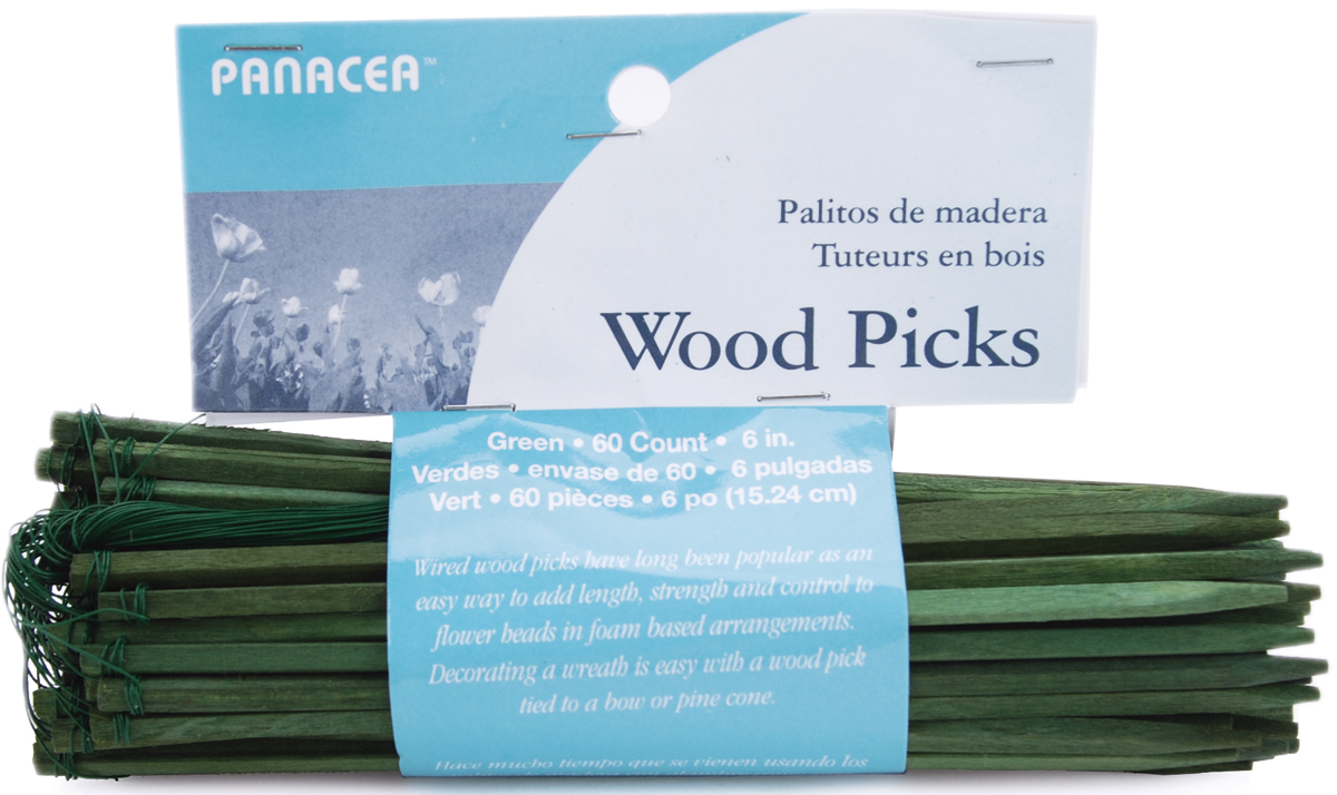 Panacea Wood Picks 6" 60/Pkg-Green 60046 - Afbeelding 1 van 1