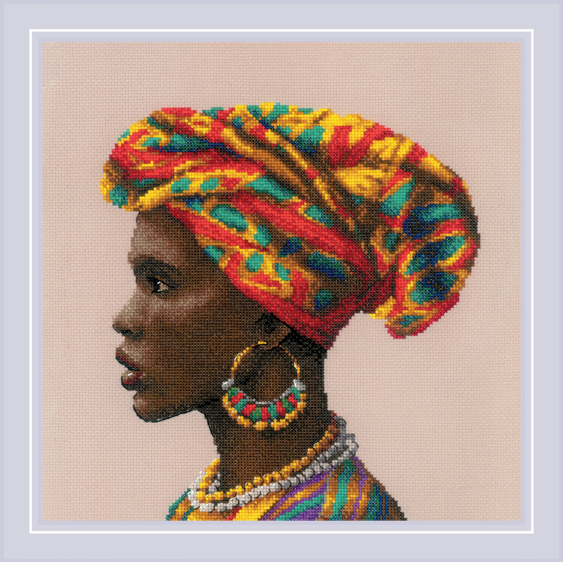 RIOLIS Counted Cross Stitch Kit 11.75"X11.75"-Amazing Women. Africa (14 Count) R - Afbeelding 1 van 1