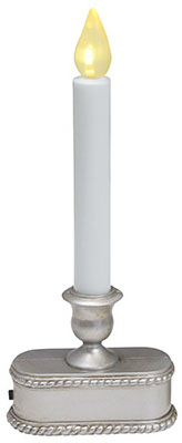 Christmas LED Lighted Candle, Battery-Operated, Brushed Silver, 9-In. V1532-88 - Bild 1 von 1