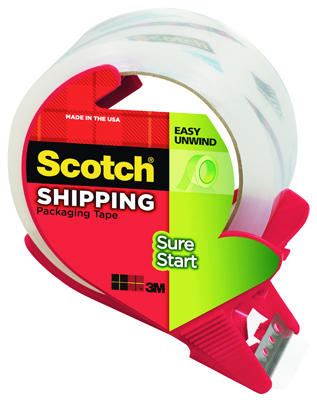 SureStart Shipping Packaging Tape, Clear, 1.88-In. x 38.2-Yd. -3450S-RD - Afbeelding 1 van 1