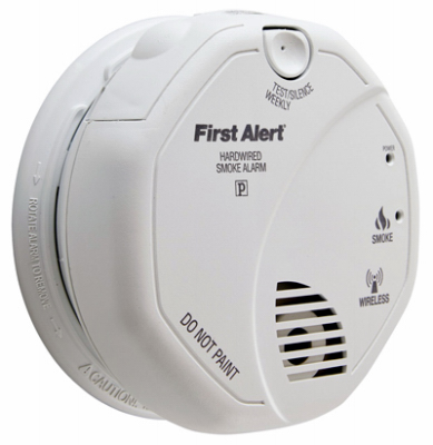 Image of Photoelectric Smoke Alarm Wireless Interconnectable Hardwired w/Battery Backup 1