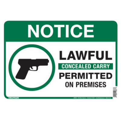 10X14 ConcealCarry Sign -843298 - Picture 1 of 1