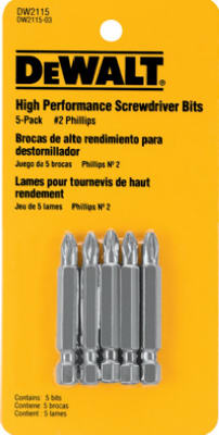#2 Phillips Power Bit, 2-In., 5-Pk. DW2115 - Picture 1 of 1