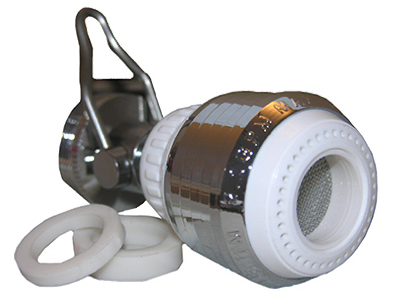 Swivel Spray Aerator With Flow Adjustment,Dual Thread,Chrome & White,55/64-In.x2 - Picture 1 of 1
